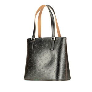 Louis Vuitton Tote Stockton Leather Matte Noir Shoulder Black Bag Monogram